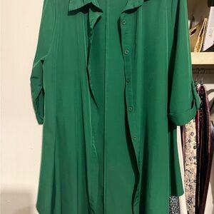 SHEIN Emerald Green Button-Up Shirt